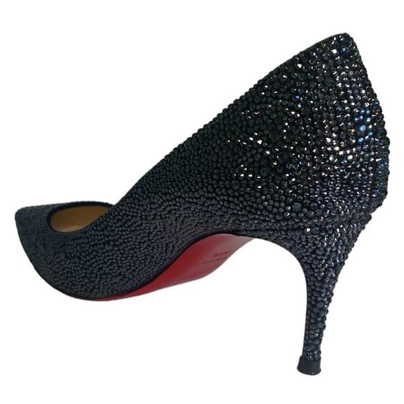 Christian Louboutin Kate 70 mm Black Crystal Embellished Pumps - IT38.5 - Picture 4 of 14